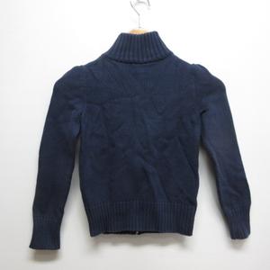 ラルフローレン RALPH LAUREN 子供服 ジップ ニット ブルゾン 120 紺 ネイビー ハイネック カーディガン ビッグポニー 正規品 キッズ