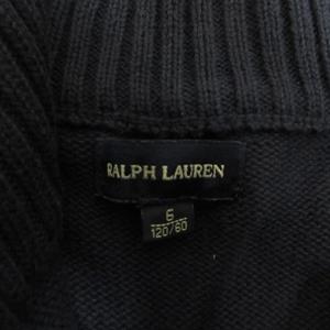 ラルフローレン RALPH LAUREN 子供服 ジップ ニット ブルゾン 120 紺 ネイビー ハイネック カーディガン ビッグポニー 正規品 キッズ