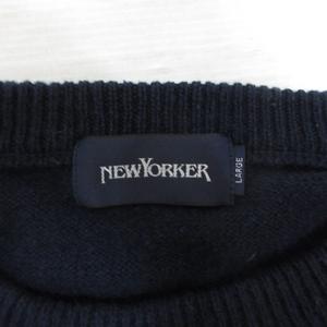 ニューヨーカー NEWYORKER クルーネック ニット セーター L ネイビー 