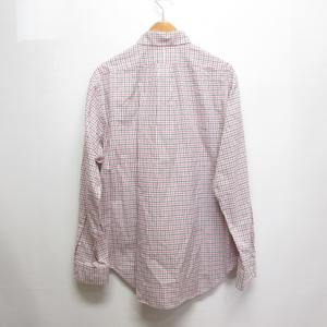 ラルフローレン RALPH LAUREN チェック柄 長袖 ボタンダウン コットン シャツ L 白赤黒 ポニー刺繍 正規品 メンズ