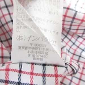 ラルフローレン RALPH LAUREN チェック柄 長袖 ボタンダウン コットン シャツ L 白赤黒 ポニー刺繍 正規品 メンズ