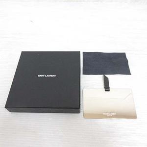 未使用品 サンローラン パリ SAINT LAURENT PARIS カード型ミラー 手鏡 コンパクトミラー ロゴ入り ☆AA★ 