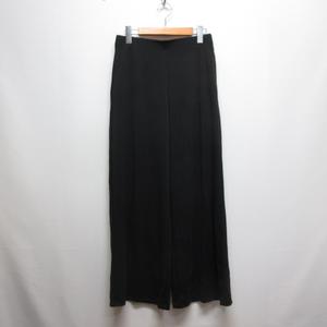 ユニクロ UNIQLO 美品 クレープジャージー ストレート パンツ L 黒 ブラック レディース