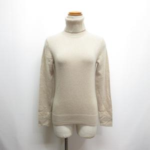 セオリーリュクス theory luxe 美品 カシミヤ100％ タートルネック ニット セーター カットソー 38 ライトベージュ 長袖 レディース
