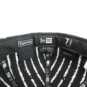 新品未使用 Supreme シュプリーム 19SS Text Stripe Box Logo New Era BLACK 7 1/8 レア 希少 完売 B14645