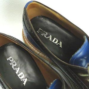 プラダ PRADA 厚底 ウイング チップ エスパドリーユ レース
