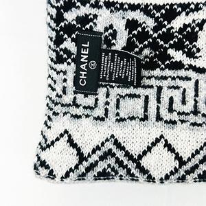シャネル CHANEL ココマーク カシミヤ混 マフラー グレー ブラック  