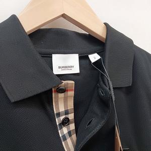 バーバリー BURBERRY ロゴ 刺繍 ポロシャツ S 黒 ブラック ☆AA
