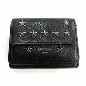 ジミーチュウ JIMMY CHOO コンパクトウォレット 三つ折り スタッズ 財布 黒 ブラック ☆AA★ メンズ レディース