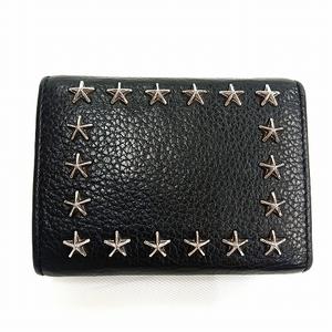 ジミーチュウ JIMMY CHOO コンパクトウォレット 三つ折り スタッズ 財布 黒 ブラック ☆AA★ メンズ レディース