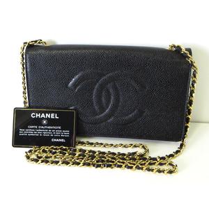 シャネル CHANEL バッグ チェーン ウォレット キャビアスキン