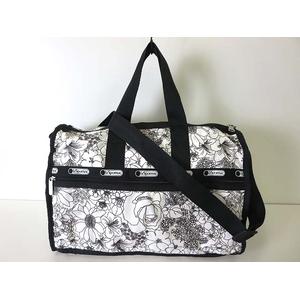 レスポートサック　ボストンバック　黒×花柄　ミニポーチ付　新品　未使用 レスポートサック Lesport SAC バッグ 2WAY ミニ ボストンバッグ 花柄