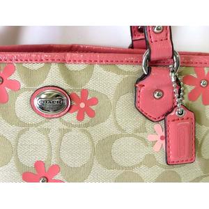 COACH 花柄 ハンドバッグ ピンク コーチ COACH バッグ ハンドバッグ シグネチャー 花柄 スタッズ