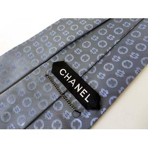 シャネル CHANEL ネクタイ ココマーク クローバー 総柄 グレー