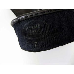 エルメス HERMES グローブ 手袋 セリエボタン ラムスキン 羊革 黒 