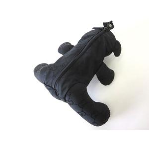 113未使用　グッチ　くま型小物入れ　グッチシマ　ナイロン　ブラック　テディベア グッチ GGナイロン テディベア クマ ポーチ 小物入れ グリーン