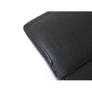 プラダ PRADA 財布 二つ折り レザー 三角ロゴ プレート 黒 ブラック