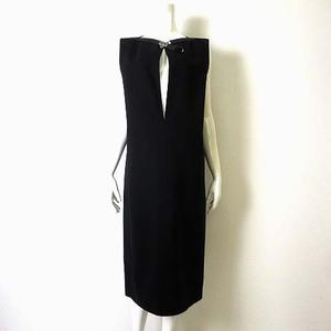 エルメス Hermes ワンピース ロングワンピース ケリー 金具 ノースリーブ ストレッチ L 42 黒 ブラック 国内正規品 フランス製 レディース 068 ベクトルパーク