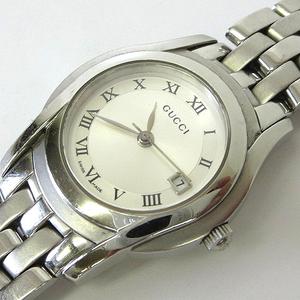【新品電池】 GUCCI 5500L シルバー ローマン レディース 腕時計 極美品・新品電池・箱付き】グッチ GUCCI レディース腕時計