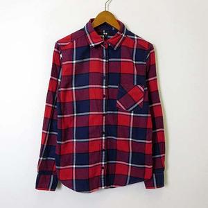 ユニクロ Uniqlo シャツ ネルシャツ チェック ウィンドウペン 長袖 S 赤 レッド レディース 068 ベクトルパーク