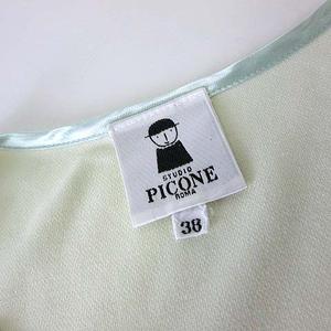 ピッコーネ PICONE Tシャツ カットソー ロゴ ビーズ 刺繍 半袖 M