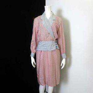 最終価格！【ランバン】カシュクールワンピース38◇日本製美品◇結婚式パーティ◎ ランバン LANVIN ワンピース ヴィンテージ カシュクール 絹