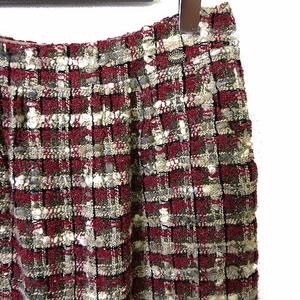 シャネル CHANEL スカート ツイード ウール 絹 シルク ココマーク  