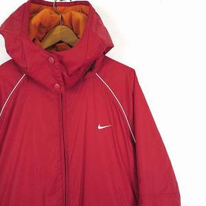 ナイキ NIKE ベンチコート 中わた フード L 赤 レッド ☆CA☆キ32-5店 /ka0221 レディース