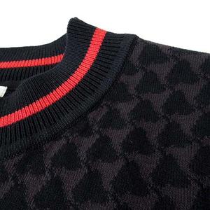 ドレステリア DRESSTERIOR 2024年製 ニット カットソー セーター コットン ノースリーブ ロゴ 刺繍 M 38 黒 ブラック グレー 赤 美品 ドレステリア DRESSTERIOR 2024年製 ニット カットソー セーター