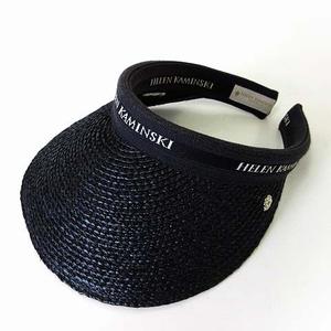 ヘレンカミンスキー HELEN KAMINSKI バイザー サンバイザー Marina マリーナ Black Logo UPF50+ ラフィア製ハット 帽子 F 黒 ブラック ぼうし レディース