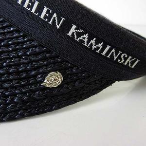 ヘレンカミンスキー HELEN KAMINSKI バイザー サンバイザー Marina マリーナ Black Logo UPF50+ ラフィア製ハット 帽子 F 黒 ブラック ぼうし レディース