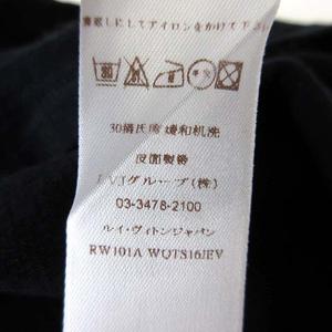 ルイヴィトン LOUIS VUITTON タンクトップ キャミソール チュニック LV ロゴ ロープ プリント XS 黒 ブラック 国内正規品 レディース