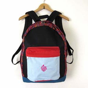アールディーズ ALDIES リュック リュックサック バックパック ナイロン ロゴ 刺繍 総柄 堂本 黒 ブラック 赤 グレー オレンジ かばん 鞄 カバン レア 希少 メンズ レディース