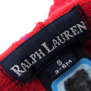 ラルフローレン RALPH LAUREN パーカー スウェット ジップアップ ポニー ロゴ 刺繍 裏起毛 フード 長袖 80cm S 赤 レッド 紺 ネイビー キッズ