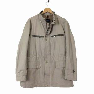 バーバリー ロンドン BURBERRY LONDON ジャケット フィールドジャケット M-65 レザー ジップアップ L グレーベージュ 国内正規品 メンズ