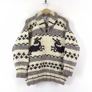 カナダ製 NATIVE INDIAN KNIT カウチン セーター 肉厚 プルオーバー