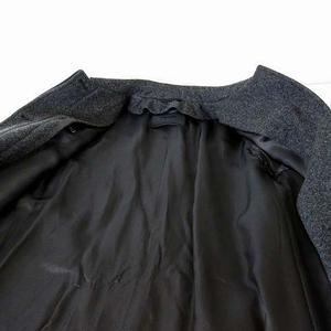 プラダ PRADA イタリア製 コート ステンカラーコート ウール 起毛 アウター M 42 杢 チャコールグレー レディース