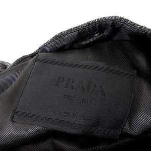プラダ PRADA イタリア製 コート ステンカラーコート ウール 起毛 アウター M 42 杢 チャコールグレー レディース