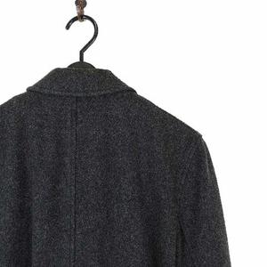 プラダ PRADA イタリア製 コート ステンカラーコート ウール 起毛 アウター M 42 杢 チャコールグレー レディース