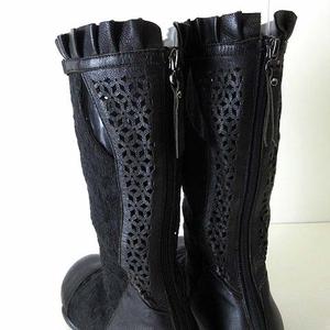 t.b ティービー センソユニコ ブーツ ロングブーツ 花柄 チュール