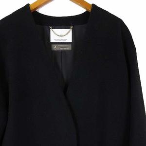 極美品✨️ INEDイネド コート カシミヤ ガウンコート 黒 Ｌ 黒コート イネド INED コート ノーカラー ロングコート カシミヤ ウール