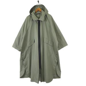 ヴィヴァプレスト VIVA PRESTO コート モッズ風 ロングコート ジップアップ フード ラグランスリーブ M 38 セージグリーン 美品 レディース