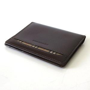 バーバリー BURBERRY パスケース カードケース 名刺入れ レザー ノバチェック ロゴ 茶 ブラウン メンズ レディース