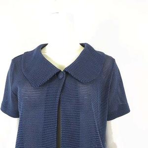 ケティ KETTY カーディガン ジャケット ドット 刺繍 シアー ショート丈 半袖 M ネイビーブルー レディース