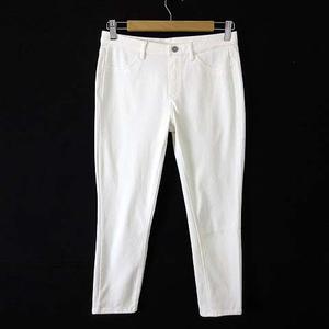 ユニクロ UNIQLO ウルトラ ストレッチ クロップド レギンス パンツ コットン ストレッチ L オフ白 美品 レディース