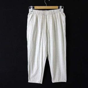 スタディオクリップ Studio Clip パンツ テーパードパンツ クロップド イージー リネン コットン M 杢ライトベージュ ナチュラル レディース
