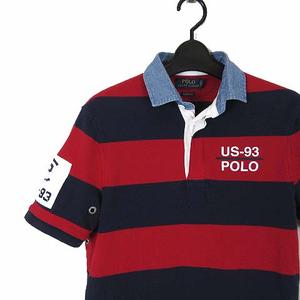 ポロ ラルフローレン POLO RALPH LAUREN 復刻 RL93 ラガーシャツ ポロシャツ 半袖 鹿の子 ロゴ 刺繍 XS 赤 レッド 紺 ネイビー 国内正規品 メンズ
