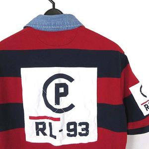 ポロ ラルフローレン POLO RALPH LAUREN 復刻 RL93 ラガーシャツ ポロシャツ 半袖 鹿の子 ロゴ 刺繍 XS 赤 レッド 紺 ネイビー 国内正規品 メンズ