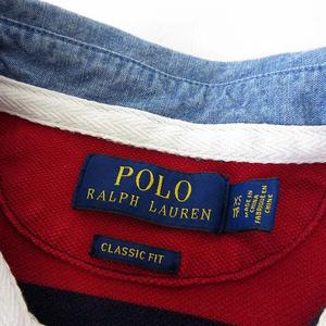 ポロ ラルフローレン POLO RALPH LAUREN 復刻 RL93 ラガーシャツ ポロシャツ 半袖 鹿の子 ロゴ 刺繍 XS 赤 レッド 紺 ネイビー 国内正規品 メンズ