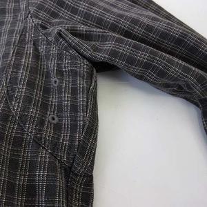 ダブルアールエル RRL シャツ ワークシャツ チンストラップ プルオーバー コットン 長袖 チェック柄 S ダークグレー ベージュ 国内正規品 782501596009 メンズ